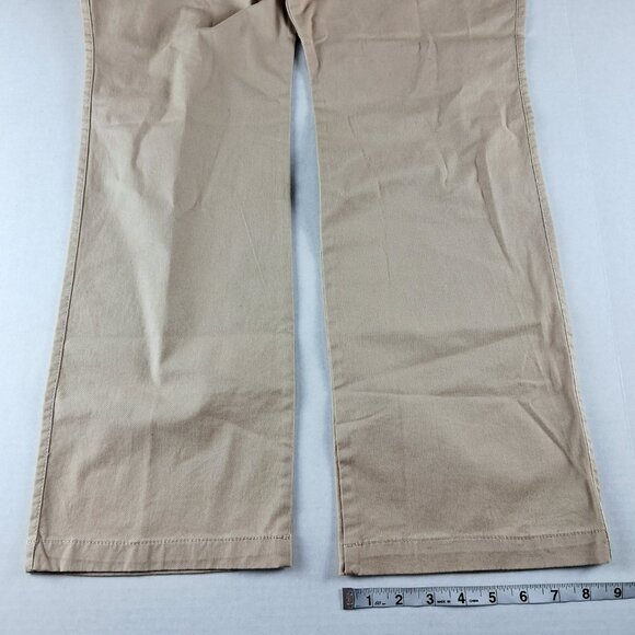Old Navy Mid Rise Bootcut Khaki Pants Women's Size 14 Petite Rolled Oats Chino - Picture 3 of 8